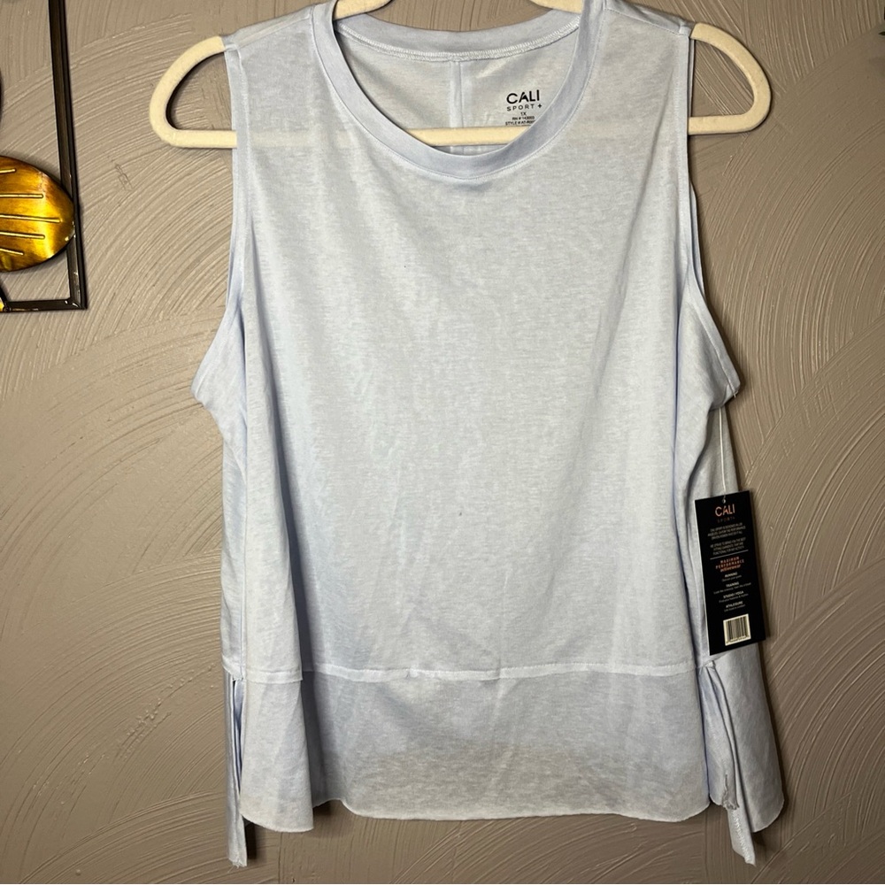 Cali Sport Light Blue Sleeveless Activewear Tank Top